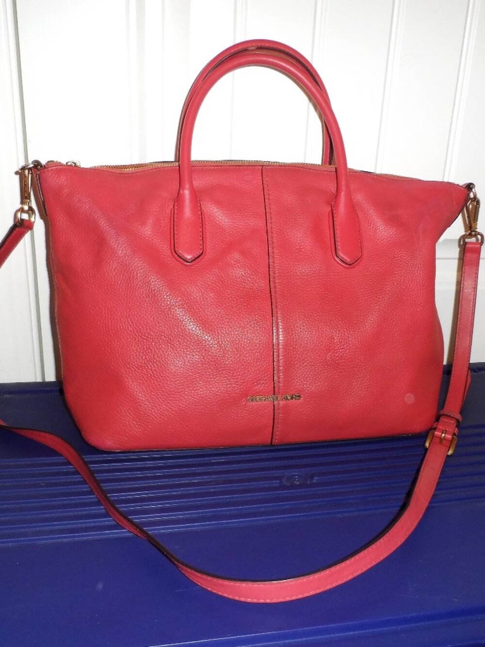 Michael Kors Hyde Large Pebbled Leather Satchel